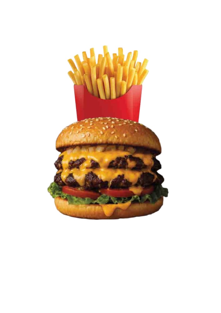 Double Beef Burger with Fries