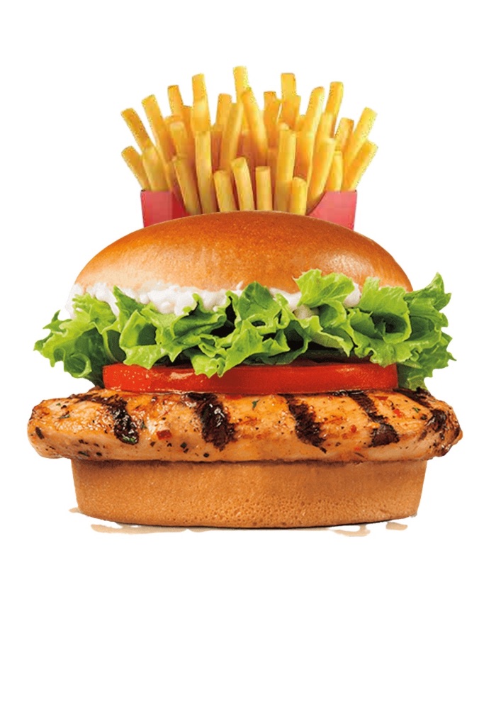 : Grilled Chicken Burger with Fries