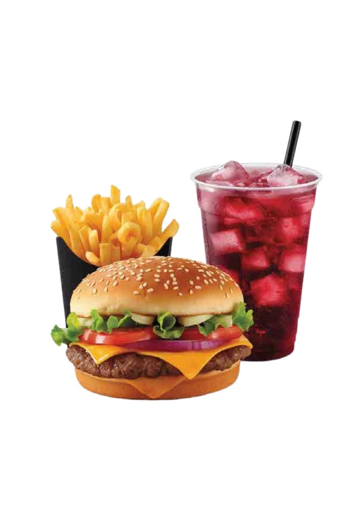Beef Burger + Berry Juice + French Fries